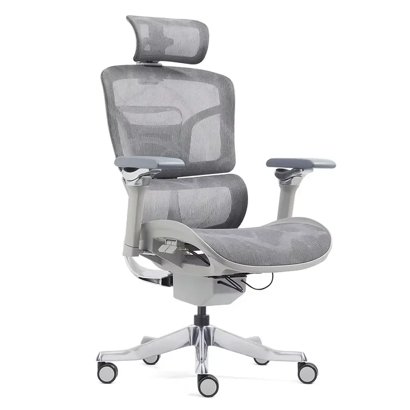 Modern Ergonomic Mesh Office Chair with Flip Up Armrests and Retractable Footrest Space Saving Design for Small Home Studio