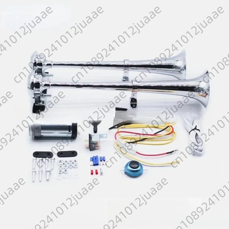 17 Inch Dual Tube Air Horn 12/24 Vairhorn Zinc Alloy 600db Truck Whistle Train Switch Power