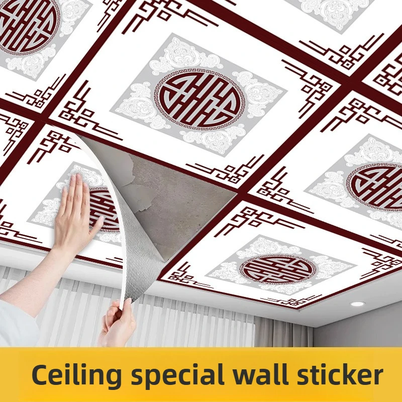 30x30cm 10pcs SXP Foam 3D Ceiling Stickers - Thick Self-Adhesive for Roof Top Decor, Easy DIY Peel & Stick Home Renovator