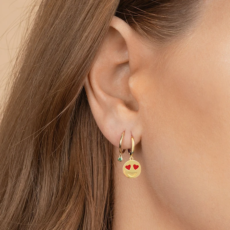 925 Sterling Silver Ear Needle Fashion Round Pendant Earrings Vintage Eye Geometric Zircon Earrings for Women Fine Jewelry Gift