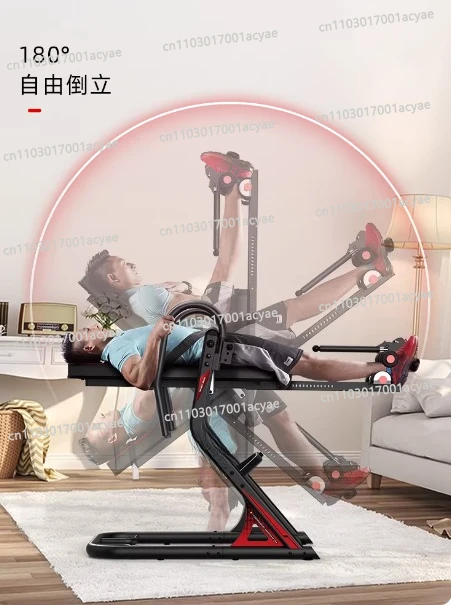 Electric Full Inversion Table – Handstand Fitness Machine with 90° Rotation for Back Pain & Lumbar Support