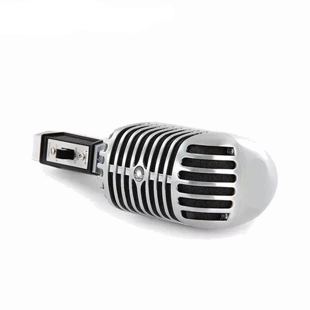 ميكروفون كلاسيكي سلكي عتيق احترافي ذو نوعية جيدة ملف متحرك ديناميكي مايك ديلوكس معدني صوتي الطراز القديم Ktv ميكروفون مايك