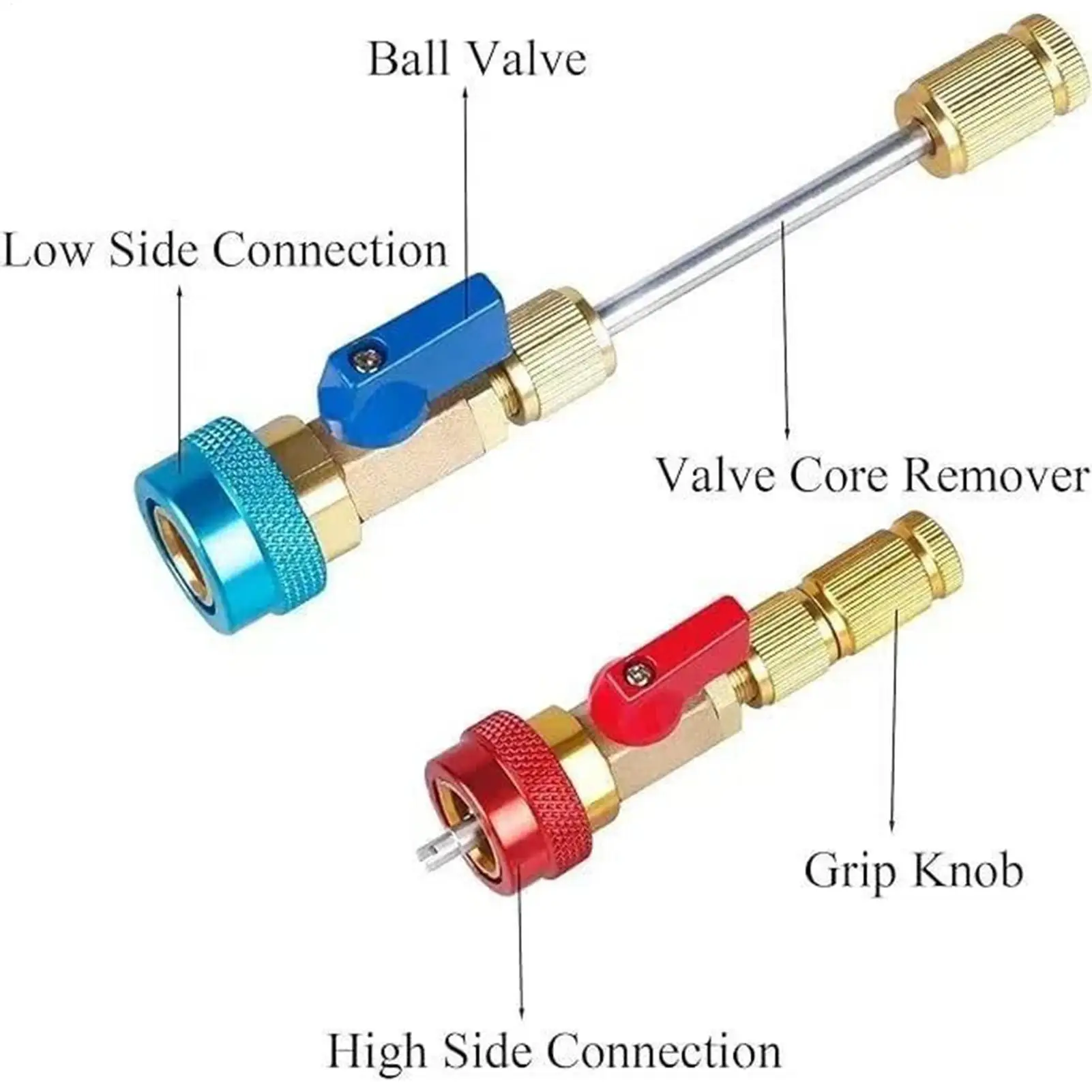 أداة إزالة صمام التيار المتردد الأساسية أداة إزالة الصمام الأساسية متعددة الوظائف ملحقات السيارات طقم تصليح الأدوات لنظام السيارة