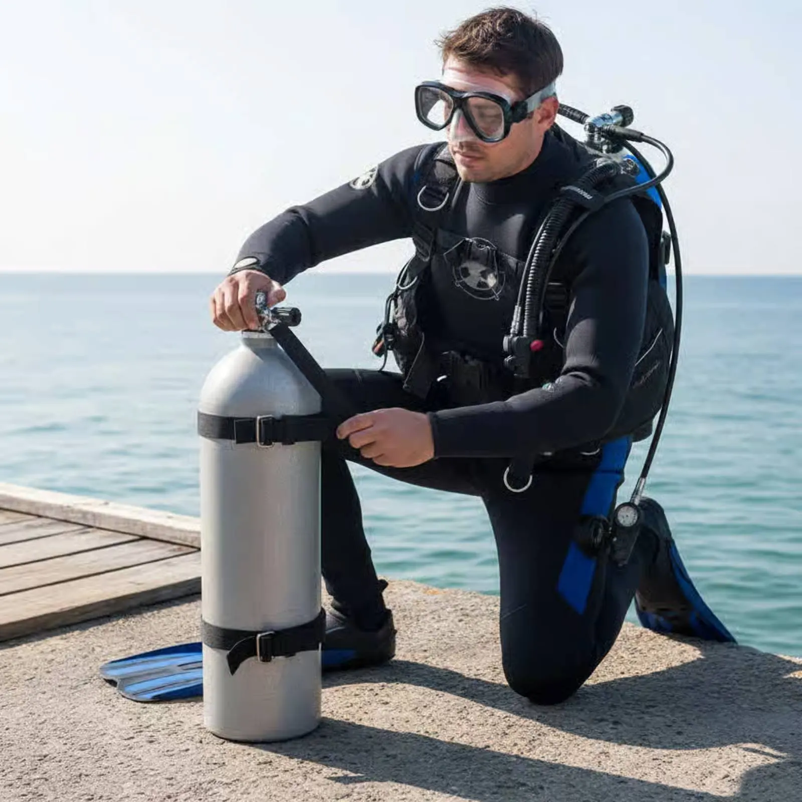 

Single Cylinder Adapter Aluminum Alloy Underwater Backplate Adapter Diving Cylinder Mounting Plate Lightweight Aquatic Grade