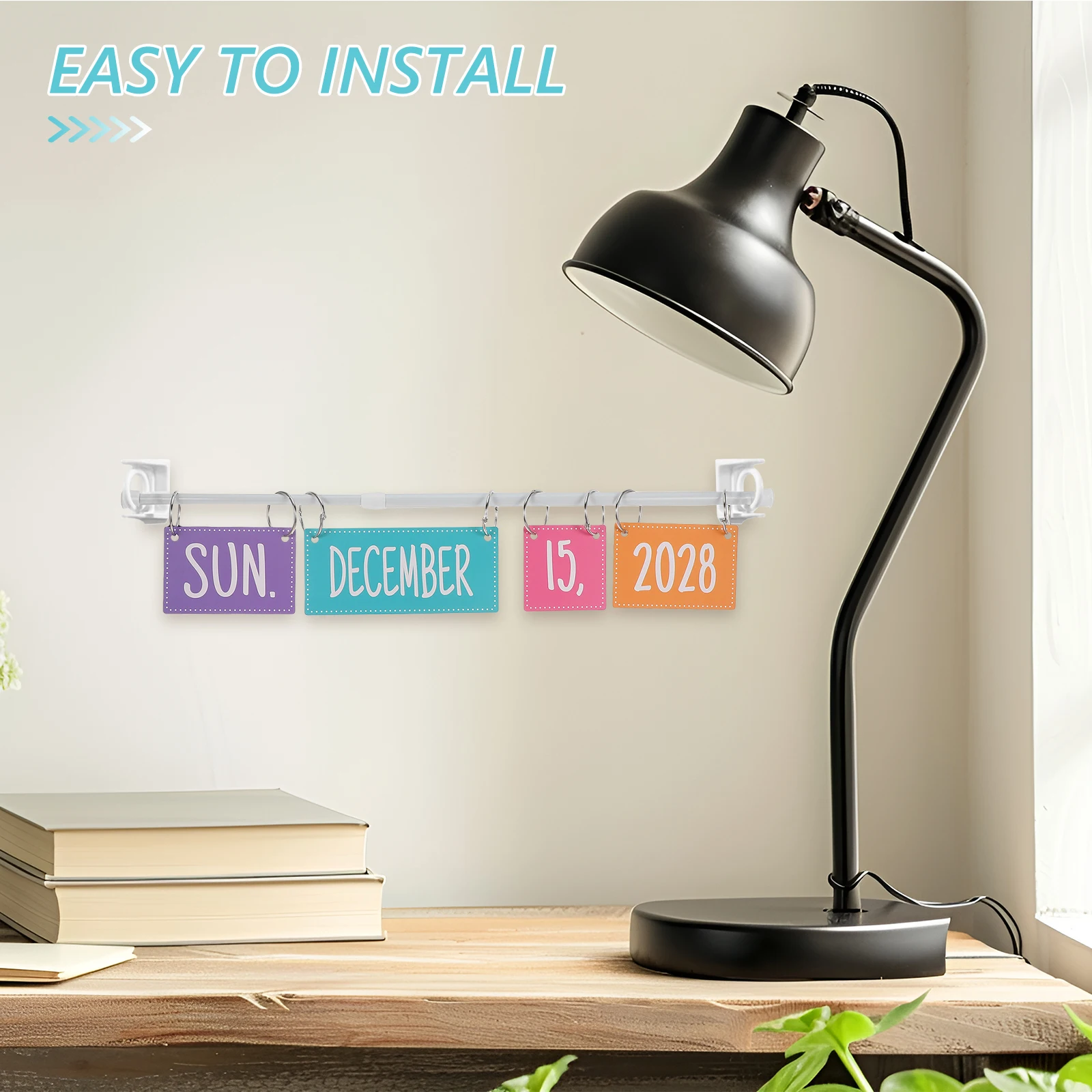 

Flip Set 2024-2028 With Holder Colorful Adjustable Date Cards Wall For Classroom Flip Bulletin Board Dry Erase Calendar