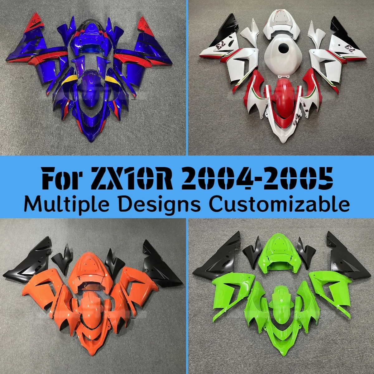 Injection Fairings ZX 10R 2004 2005 Fuel Tank Cover Aftermarket Bodywork Full Fairing Kit for Kawasaki ZX10R 04 05