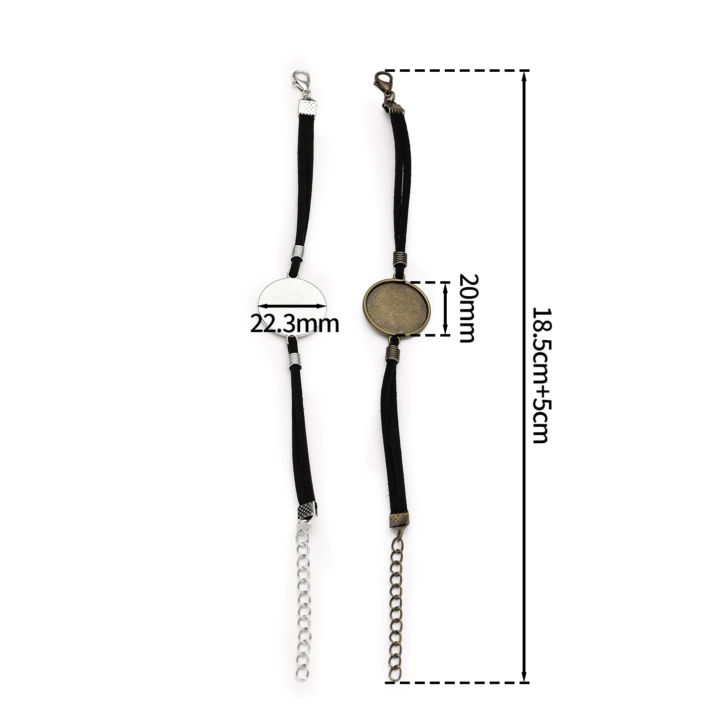 1Pc Diameter 20mm Korean Velvet Bracelet Blank Base Inner Empty Bracelet For Inlay Stone Pearl DIY Handmade Jewelry Accessories
