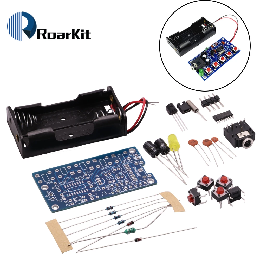 DIY Electronic Kits Wireless Stereo FM Radio Receiver Module PCB 76MHz-108MHz DC 1.8V-3.6V