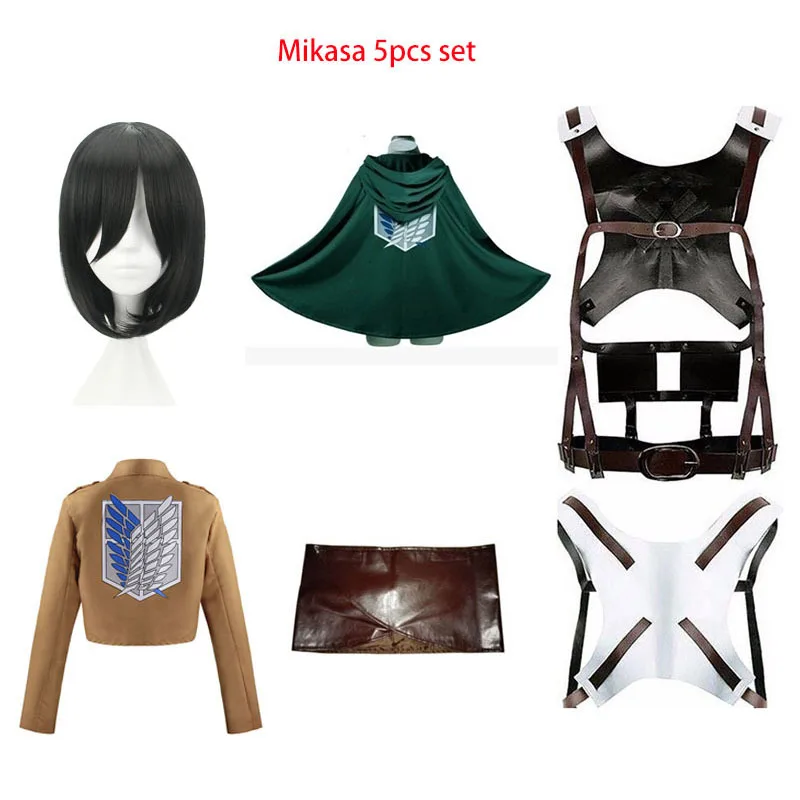 Cosplay Anime Levi Ackerman Mikasa Ackerman Cosplay Kostuum Eren Jaeger Outfits Hange Zoe Cosplay Kostuum AOT Volledige Set