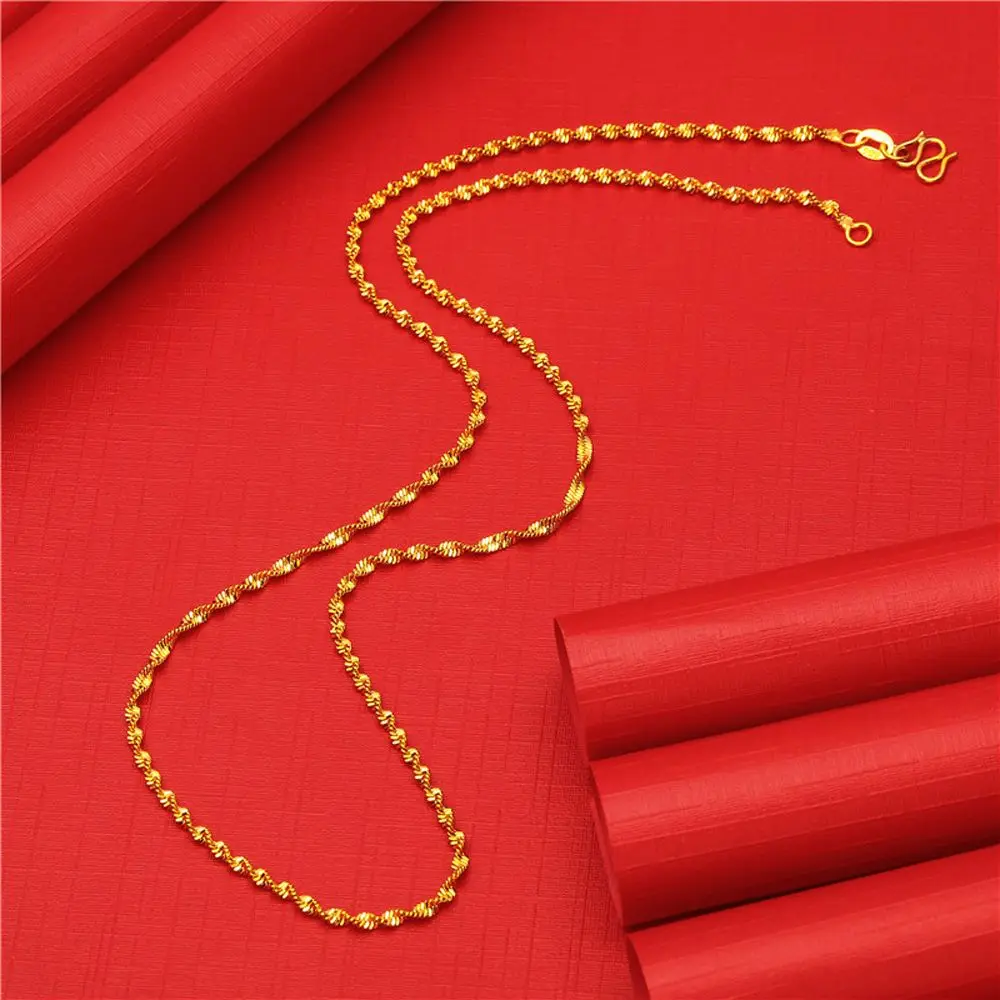Gift Girls Gift Clavicle Chain Vietnam Sand Gold Necklace Without Pendant Necklace Double Layer Chain Women Jewelry Accessories