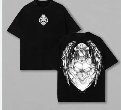 Albedo Grafisch Gedrukt Tee Anime Overlord Kleding Mannen Vrouwen Vintage T-shirts Casual Katoen Mode Hip Hop Oversized Unisex Tee