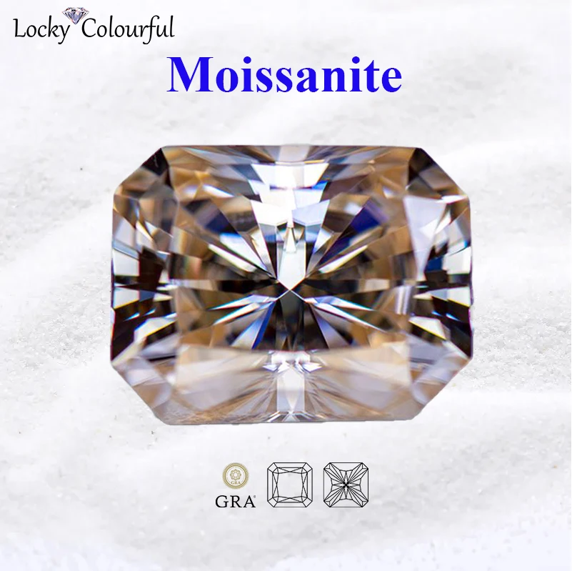 

Moissanite Radiant Cut Natural Color Tea Yellow VVS1 with GRA Certificate for DIY Charms Beads Jewelry Making Bracelet Materials