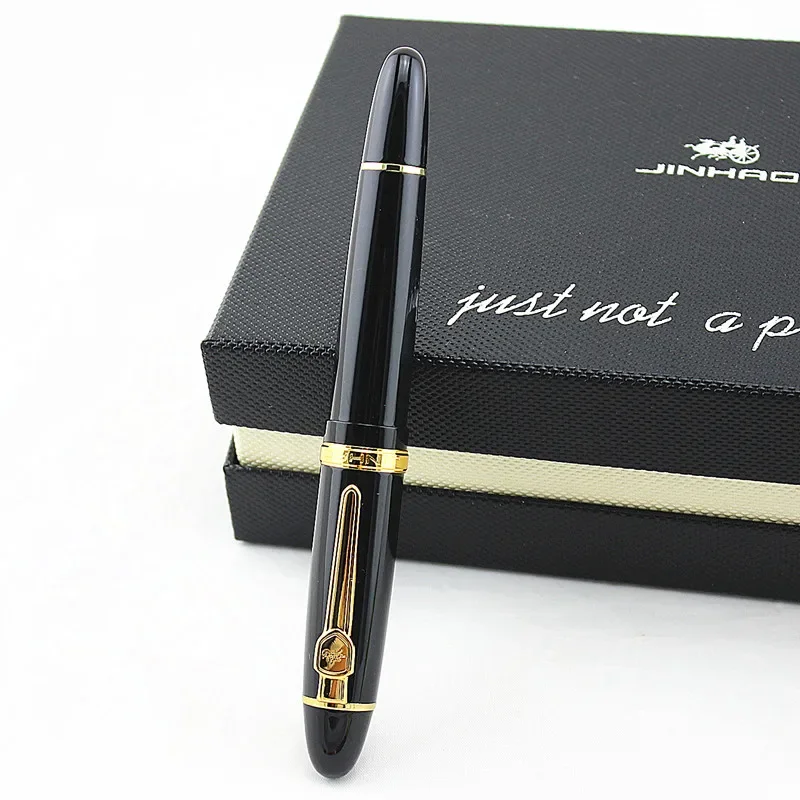 Jinhao 159 Rộng 18KGP 0.7 Mm Ngòi Fountian Bút 19 Màu Sắc Đen Phối Viền Vàng Lớn Nặng Chữ Ký Văn Phòng Kinh Doanh mới