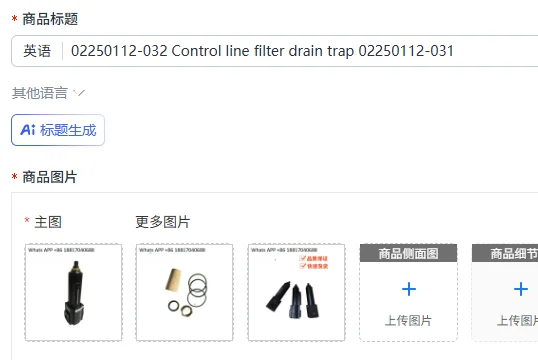 02250112-032 Control line filter drain trap 02250112-031