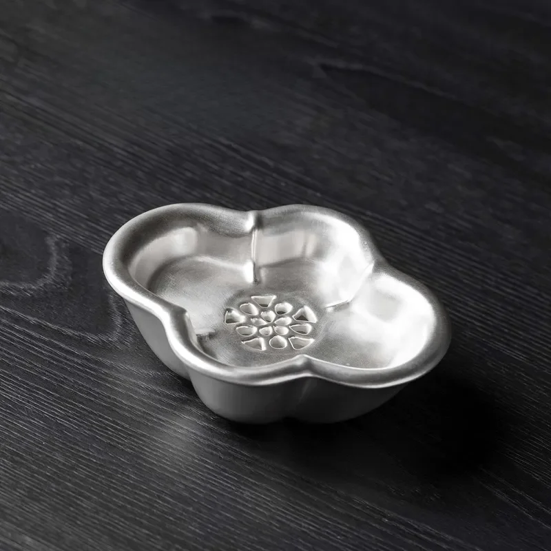 Handmade Silver Begonia Water Storage Pot Small Purple Clay Tea Tray Household Light Luxury Bearing Raising Pot For Tea Table