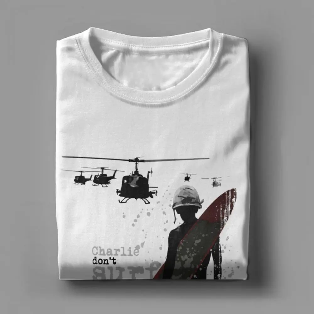 Don\'t Surf T Shirt Men\'s Cotton Funny T-Shirt Kilgore Vietnam War Surfboard Helicopter Grunge Tees Clothing Graphic