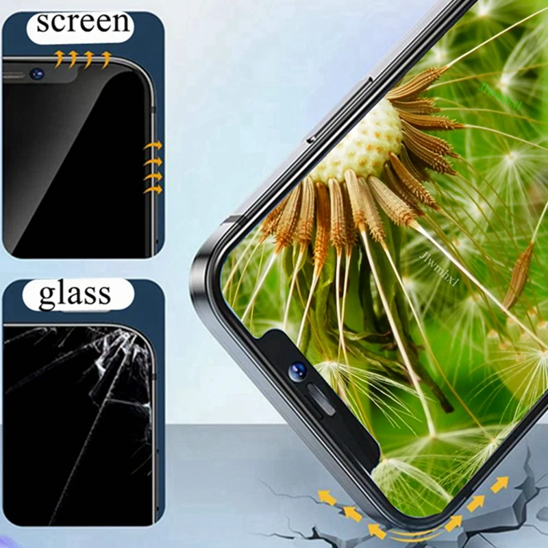 1-4 قطعة غطاء كامل مضاد للزقزقة واقي للشاشة آيفون 6 6S 7 8 14 15 16 Plus XR XS X 11 12 13 14 15 16 Pro Max Mini SE 16E #5