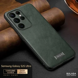 Genuine Leather Case For Samsung Galaxy s25 ultra s25 plus S24Ultra S24 Plus Shell For Galaxy S23 S22 Ultra Plus Phone Covers