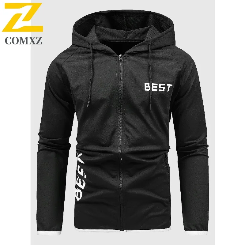 

COMXZ Luxurious Men Jacket Letter Design Adventure Wear Resistant Coat Street Self-cultivation Lightweight Spring Autumn Garment