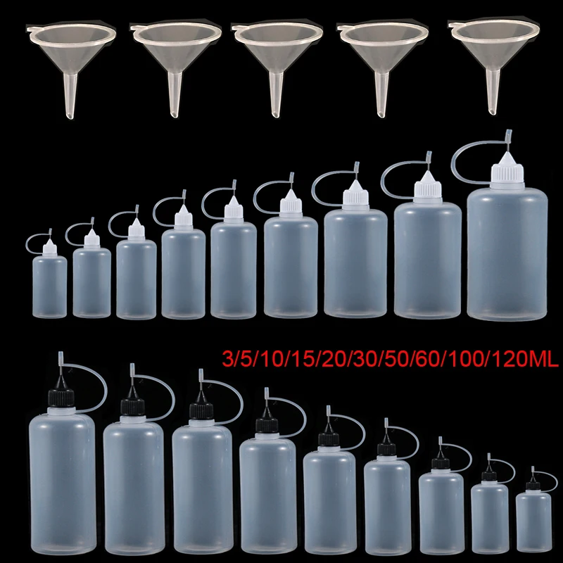 3-100ML Needle Tip Glue Applicator Bottle With funnel kitfor Paper Quilling DIY Scrapbooking Paper Craft Tool