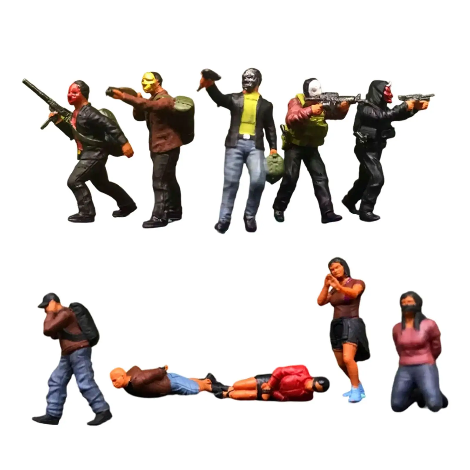 5 stuks 1/64 mensen figuren film rekwisieten trein spoorwegindeling decoratie miniatuur scènes hars beeldjes diorama landschap