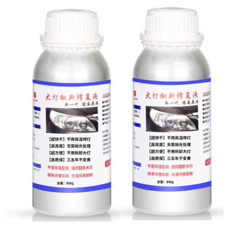 Car Headlight Liquid Polymer 2x800G Auto Headlight Restoration Restore Fumigation Car Cleaning Polish Supplies