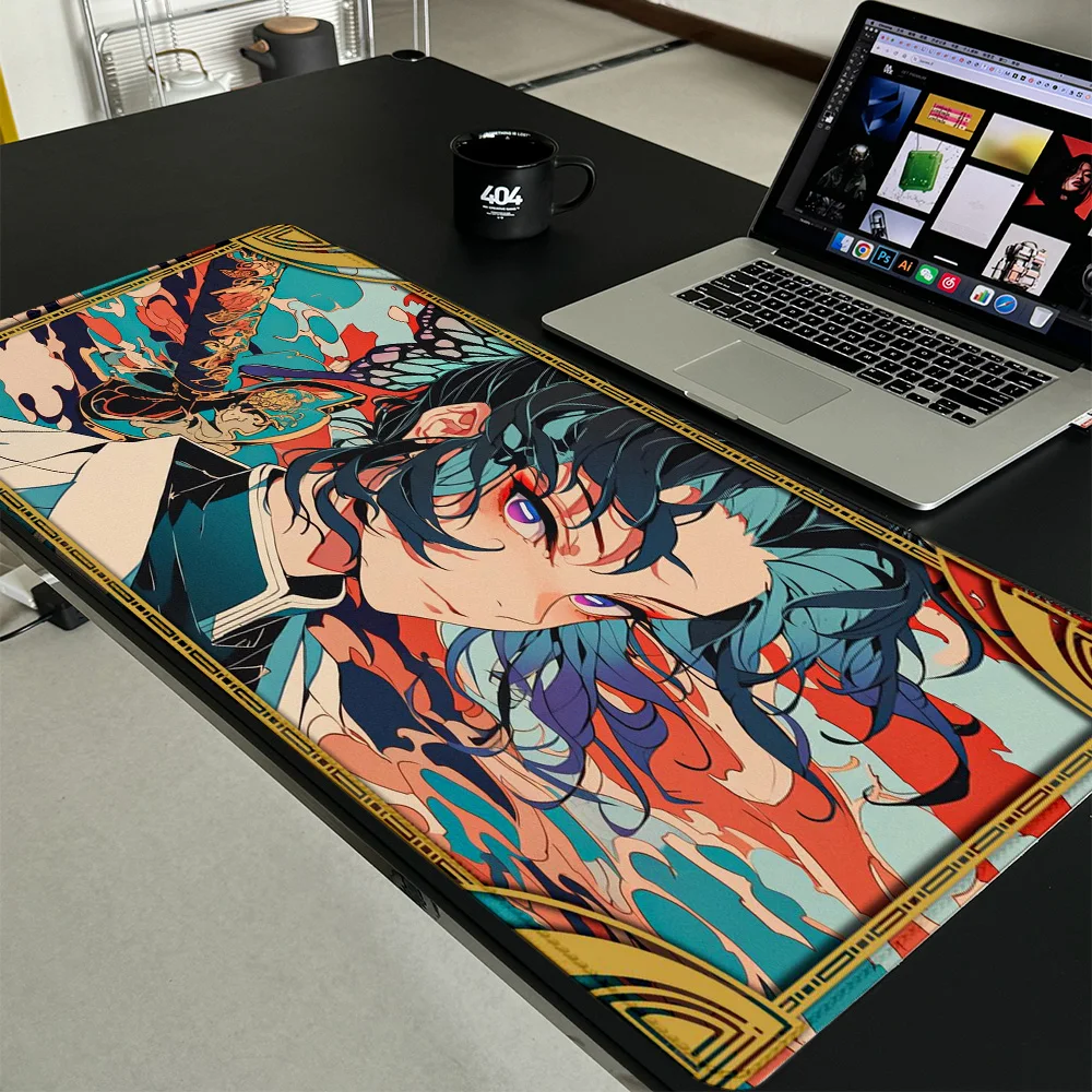 

40X90cm Mouse Pad Demon Slayer Anime Mouse pads Table Office pc Accessories Desk mat Rubbe Lockedge XXL Desk mats Extended pad