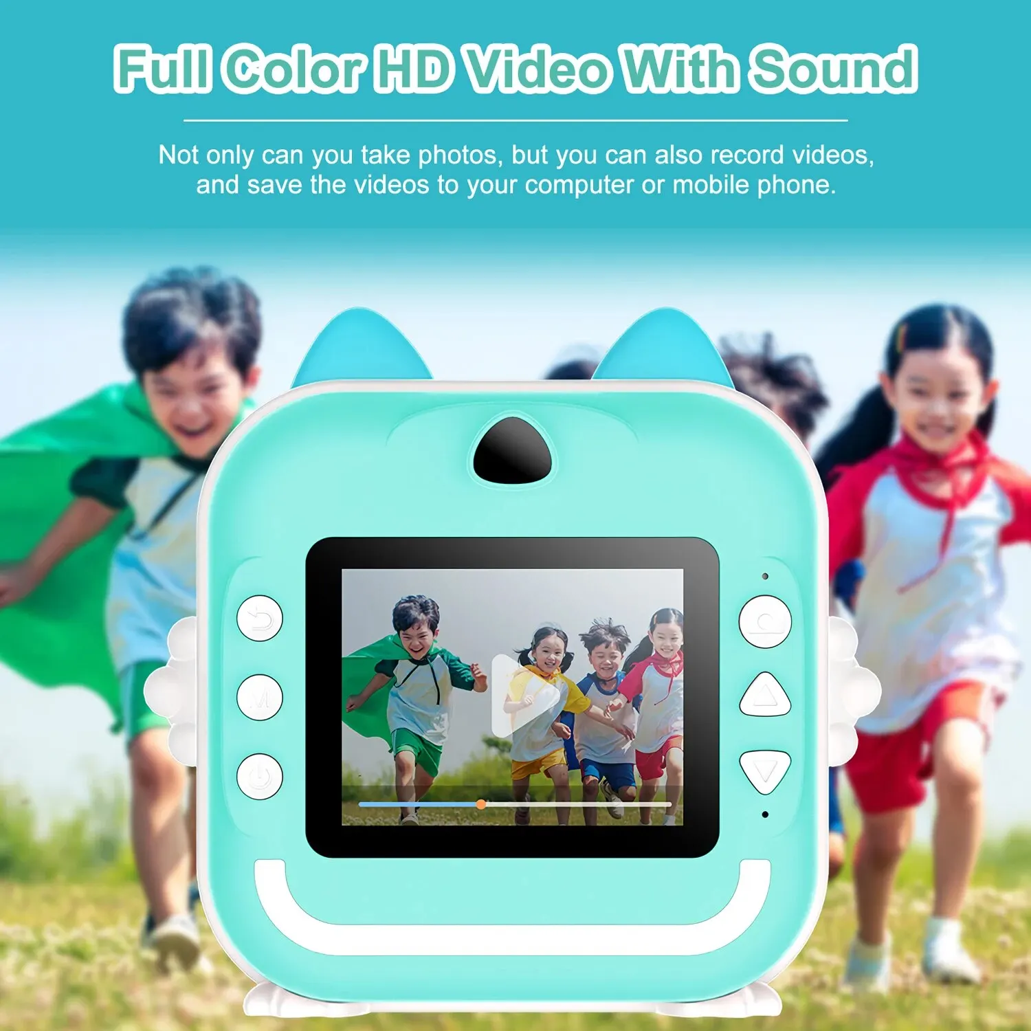 Cámara de impresión instantánea para niños y niñas, Mini cámara de Video Digital HD, foto, impresión triple, juguetes educativos