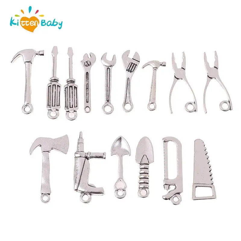 1/6 1/12 Dollhouse miniaturowe narzędzia do naprawy metalu klucz mini kruszarka nożyczki do lalki akcesoria do domu dekoracji