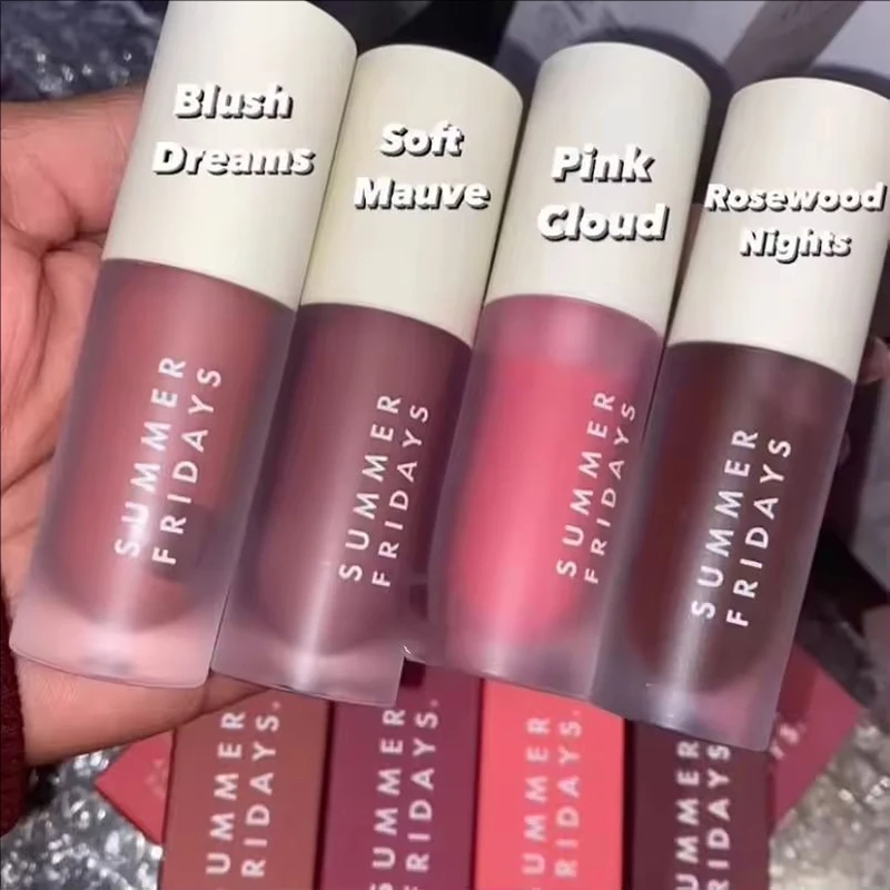 الصيف الجمعة الفانيليا مثلج القهوة بلسم الشفاه ترطيب شفافة أحمر الشفاه مجموعة السلس لينة أنبوب مرآة ملمع الشفاه ماكياج الشفاه #6