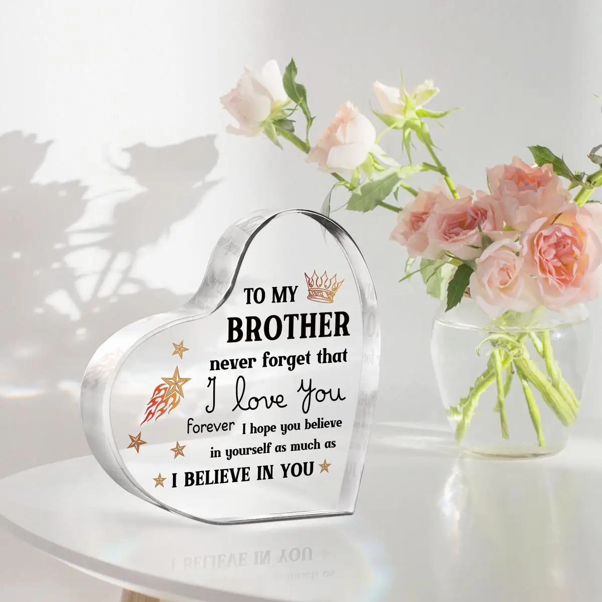 Gifts for Brother, Gifts from Brother , Acrylic Keepsake Fathers Day Birthday Gifts for Brother Adult