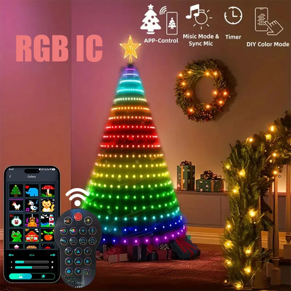 smart-christmas-tree-lights-app-control-rgb-string-lights-with-remote-music-sync-timer-indoor-holiday-party-decoration-usb