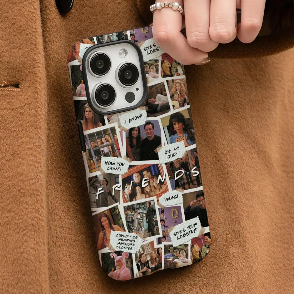 Friends TV Show Phone Case For iPhone 17 16 15 14 13 12 Pro Max Plus Glossy HD Double-Layer Liquid Back Film Hard Shell