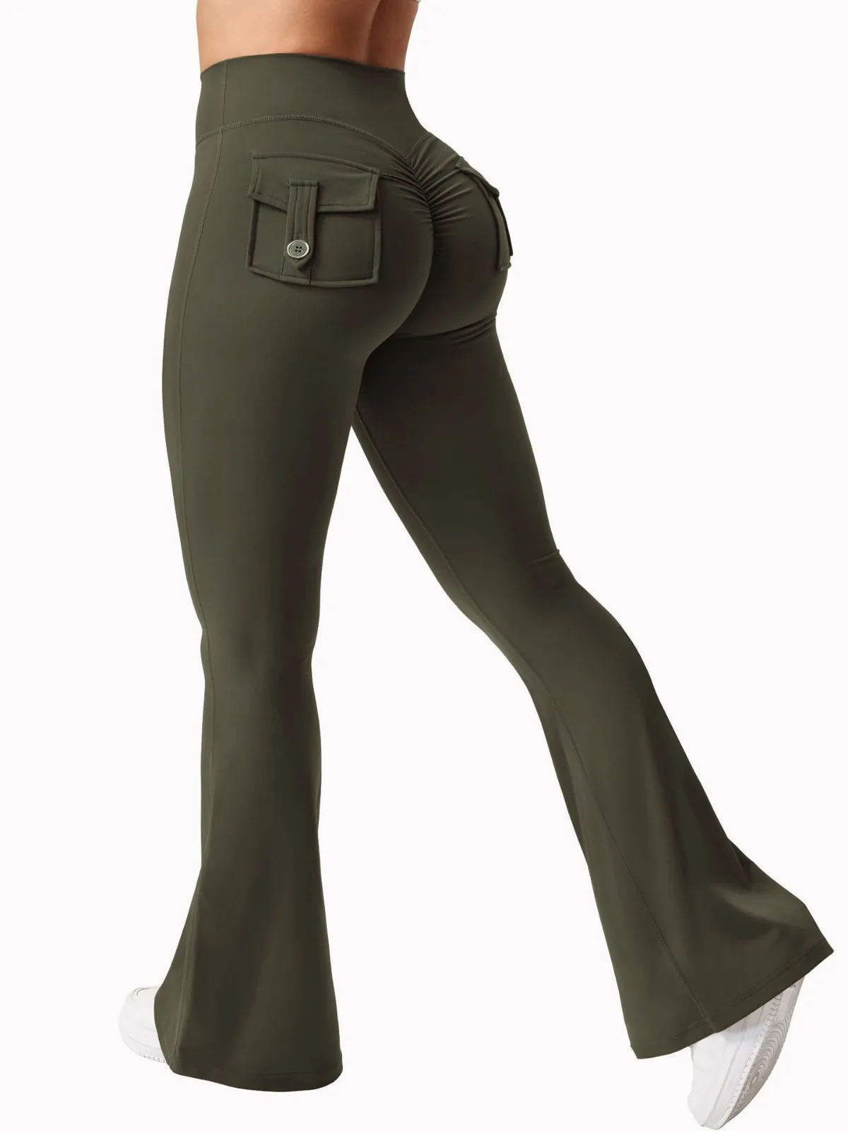 2026 Gym Push Up Impact Leggings Woman Sexy Hip Lifting Running Workout Leggings Women New Pocket Quick-Dry Yoga Flared Leggings