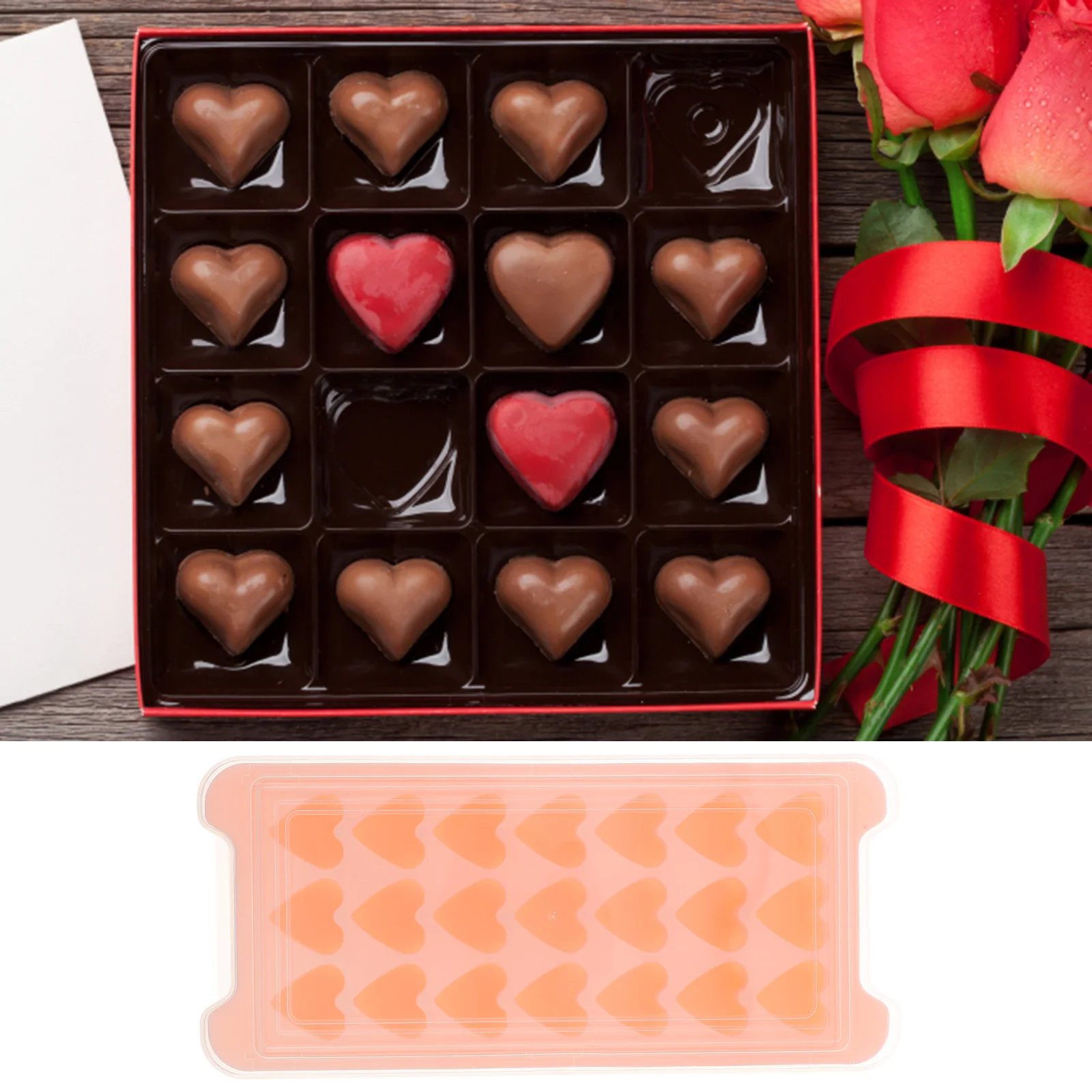 

21 Grids Silicone Heart Shaped Cube Mold Large Capacity Making Tray Flexible Easy Release Cube Maker Household Refrigerator Ice