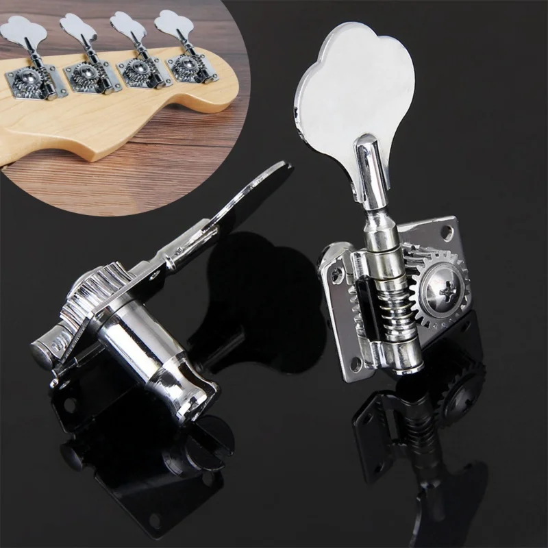 Vintage Jazz Bass Tuning Pegs Open Geared Machine Heads For Electric Bass Guitar Chrome Plated Tuners Replacement Accessories