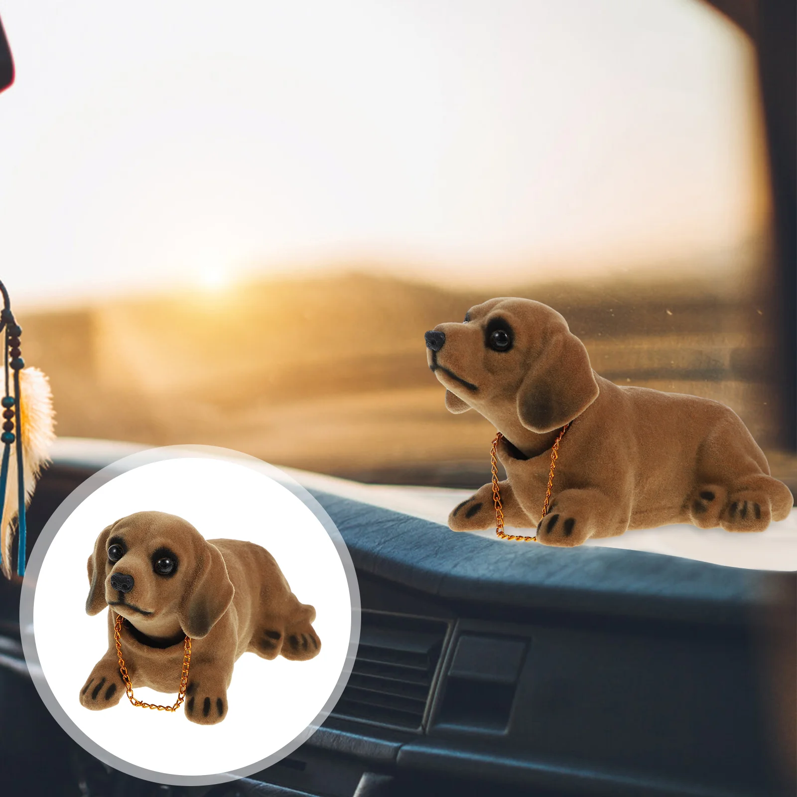 Car Dashboard Accessories Funny Ornaments Interior Display Child Dog Bobblehead for Automotive