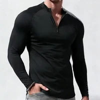 T-shirt à manches longues pour homme, vêtements de sport de compression, t-shirt pour homme, hauts élastiques fins, tee-shirts de sport, t-shirt décontracté pour homme 2