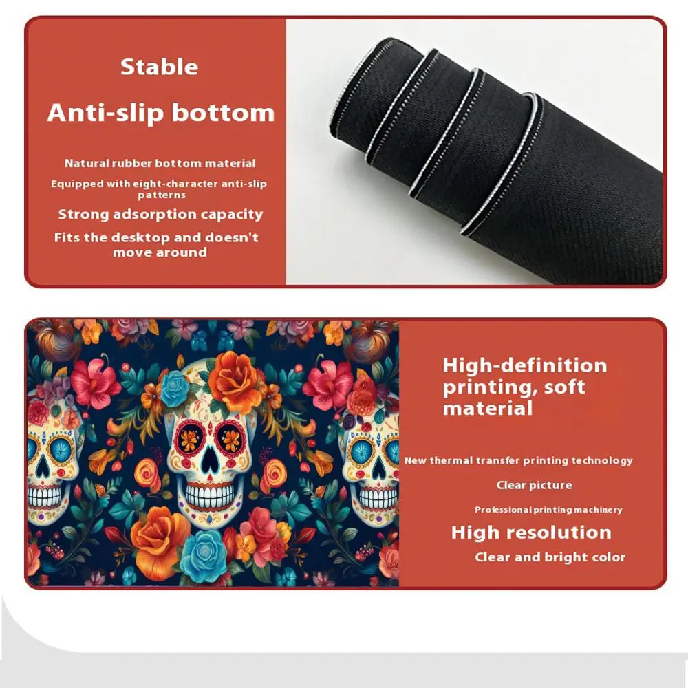 Horrible Halloween Skull Ghost Mouse Pad Super Large Dirt-Resistant Non-Slip Gaming Gaming Pad