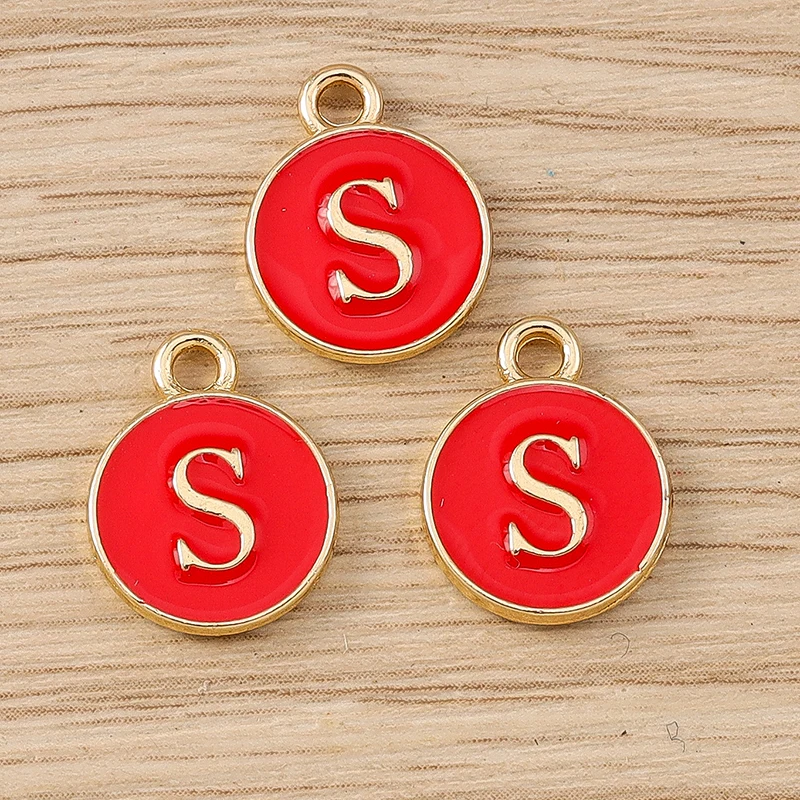10 Stück 11x14mm Niedliche Emaille-Buchstabenanhänger A-Z für Schmuckherstellung, Ohrringe, Anhänger, Halsketten, DIY-Bastelbedarf – Detail 21