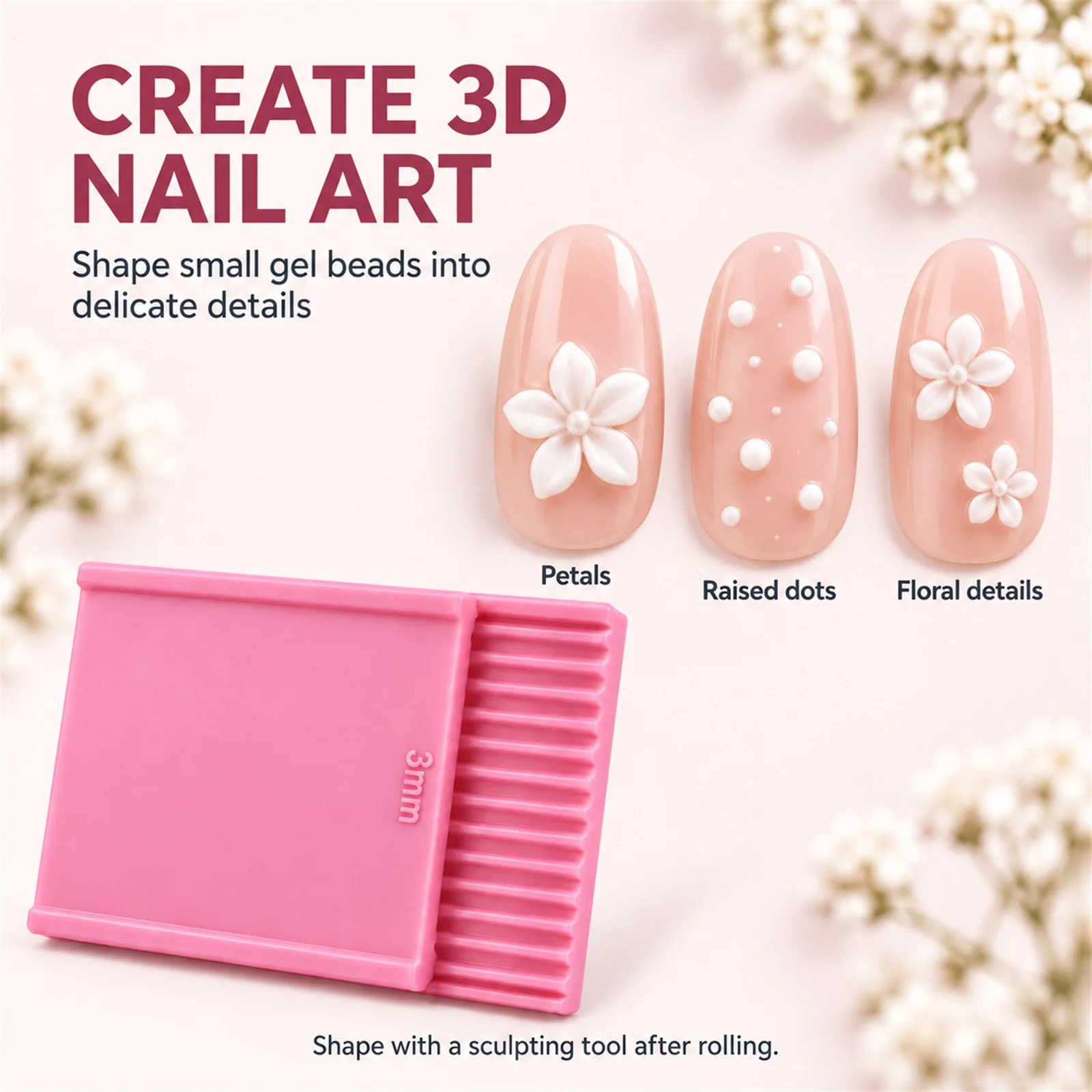 3D Print Clay Ball Maker Nail Art Tool Polymer Clay Roller Shape Maker Set DIY Manicure Flower Petal Embellishment Accessories