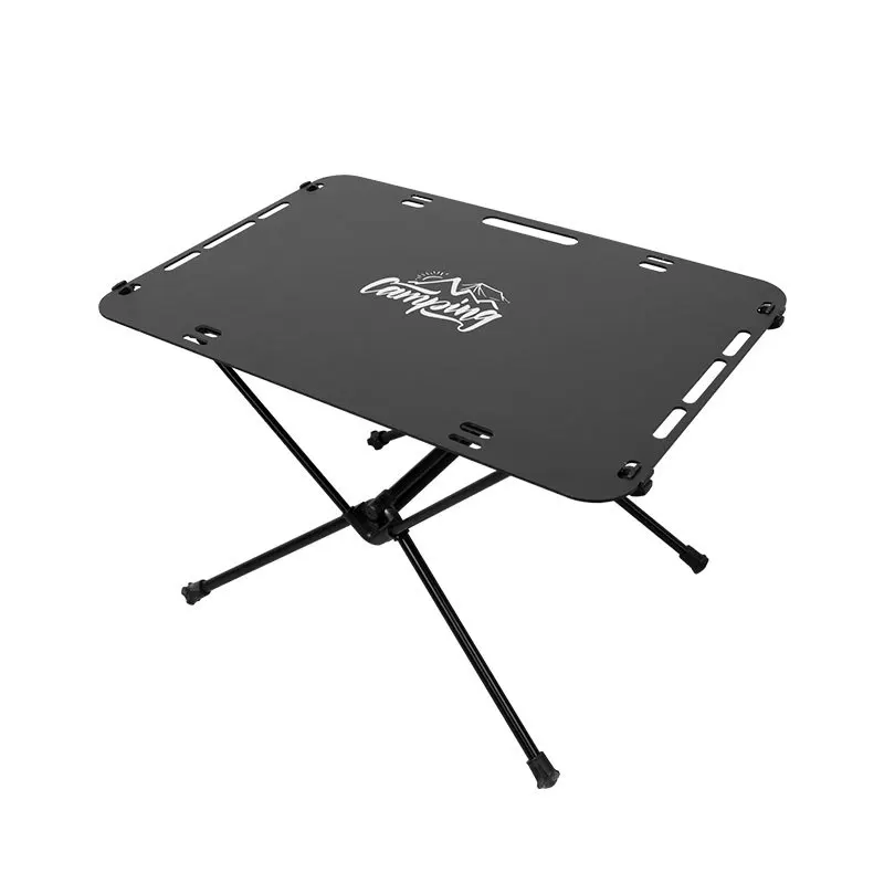 ShineTrip Lightweight Outdoor Camping Aluminum Alloy Blackening Tactical Table Non-slip PortableTourist Mini Folding Table