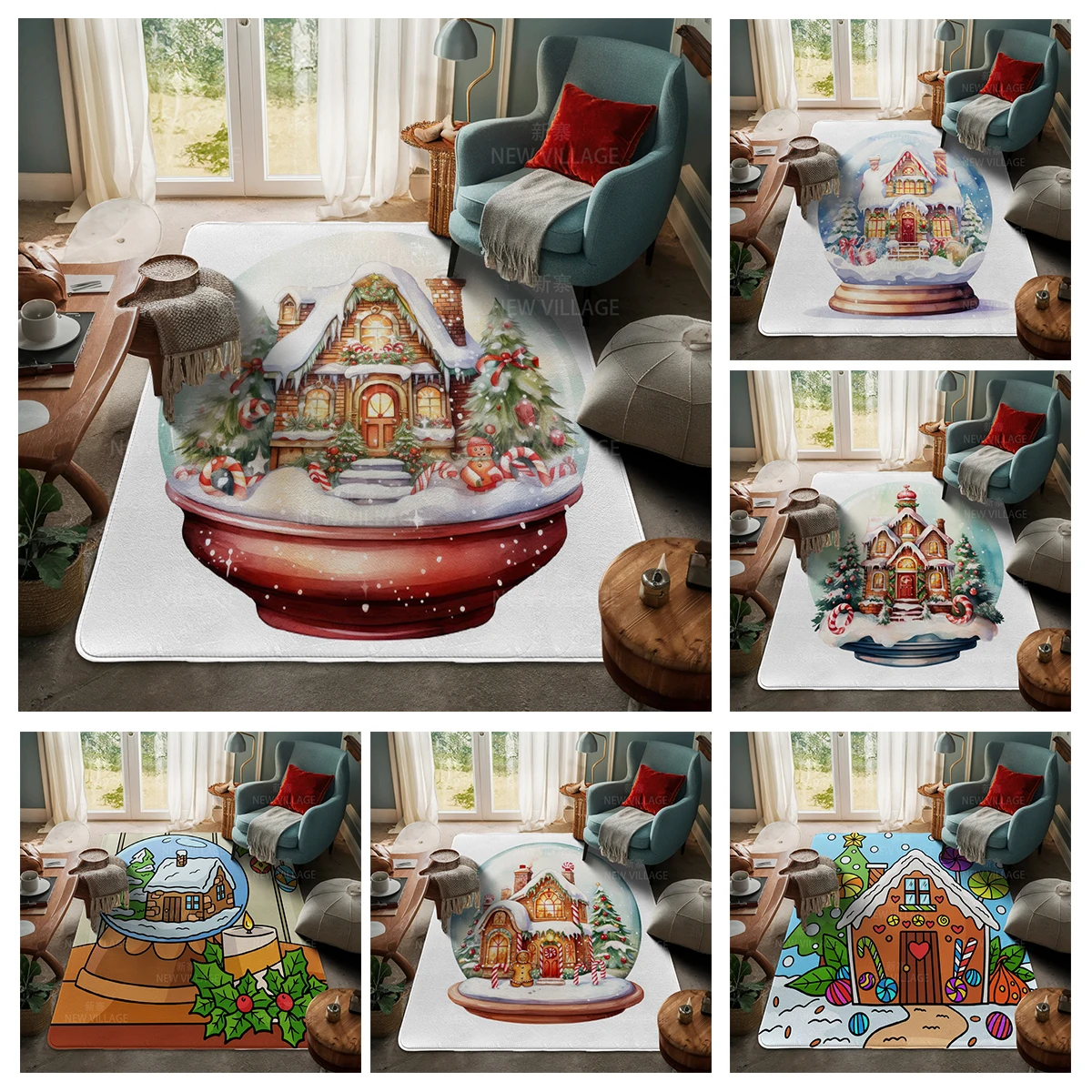 

House entrance carpet Home door mat Living Room Bath Foot bathroom non-slip water absorption rugs bath Merry Christmas winter