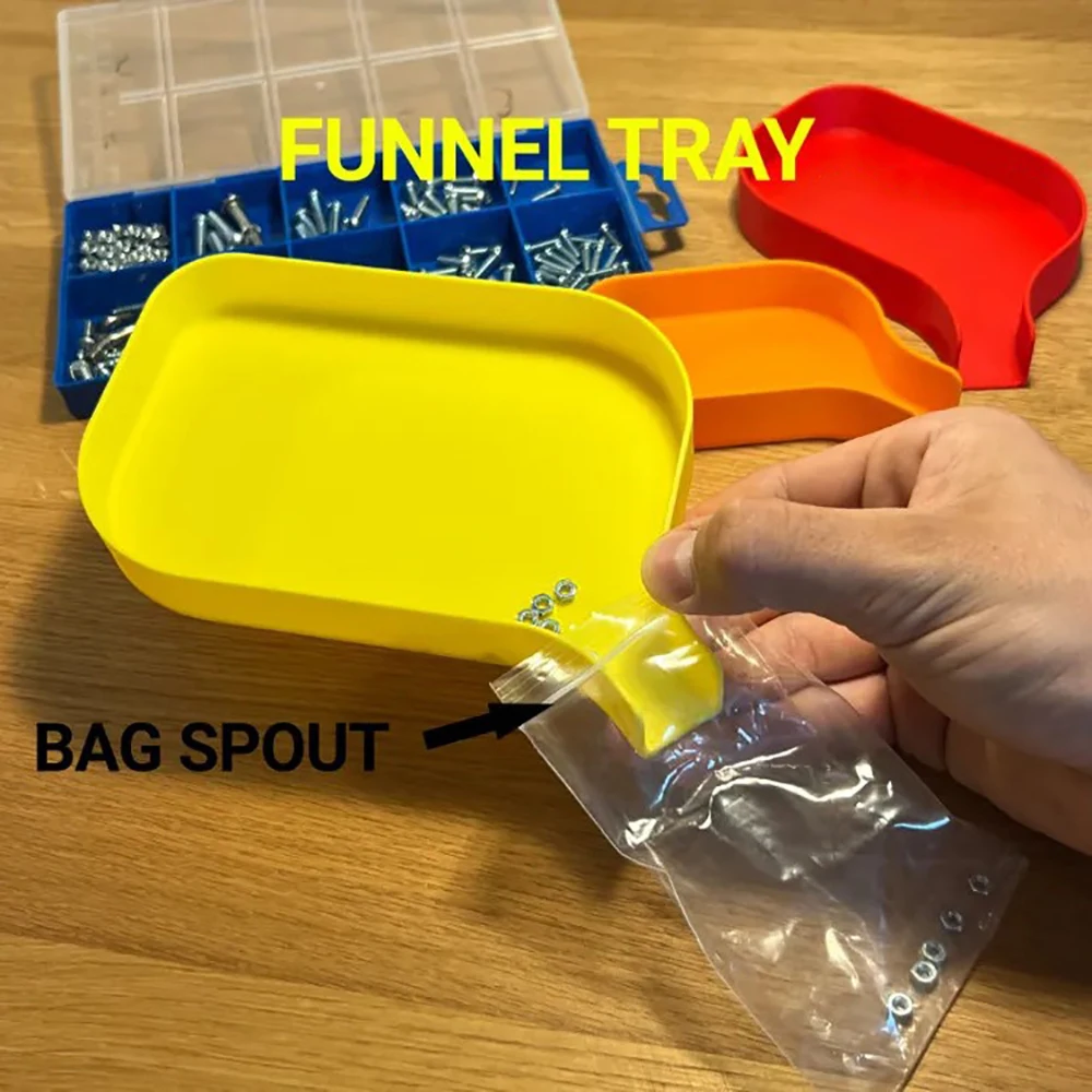 Funnel Tray With Barrier Plug Screw Nut And Bead Storage Tools Plastic Small Items Storage Box Tools Tray Portable Sorting Tray