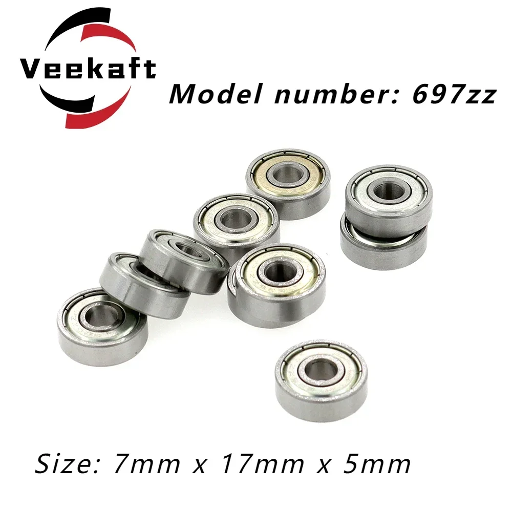 

Veekaft High Precision Deep Groove Ball Miniature Bearings 697zz 10pcs Size : 7mmx17mmx5mm