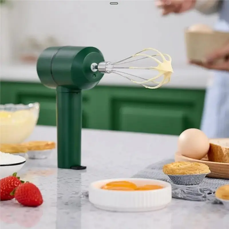 ABMH-Mini Electric Egg Beater Rechargeable Handheld Stainless Steel Cream Whisk Whipper Milk Frother Rust-Resistant Drop-Proof A
