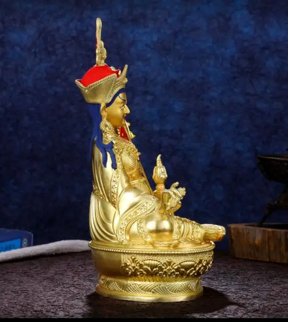 تمثال بوذا عالي الجودة #   جنوب شرق آسيا البوذية التذهيب الذهبي طرد الأرواح الشريرة السلامة جورو رينبوتشي بادماسامبهافا تمثال بوذا