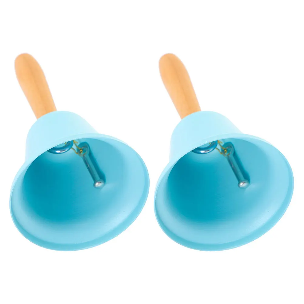 

2Pcs 6.5cm Hand Held Bell Loud Metal Call Bell for Classroom Dinner Service Party Favor Christmas Decortive Sticks
