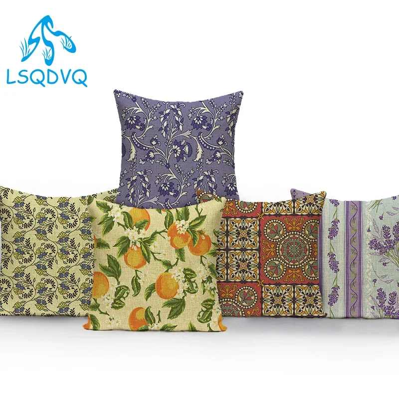 Vintage Style Geometric Boho Mandala Flower Geometry Pillow Cover Sofa Home Cushion Cover for Living Room Funda Cojines