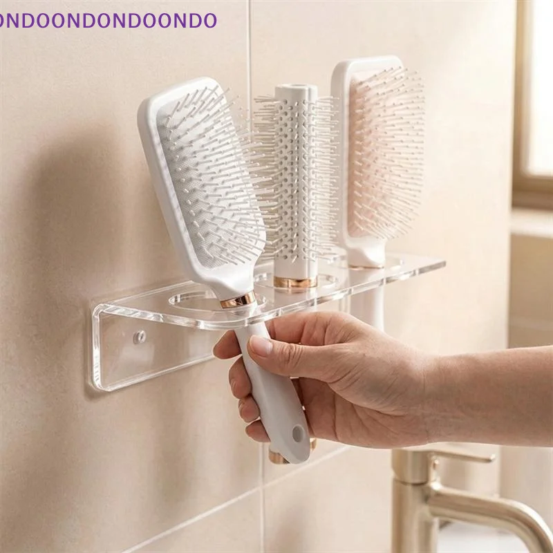 Crystal PC Hairbrush Holder Shatter Resistant Clear Design Comb Organizer for Bedroom Dorm Vanity Table Use